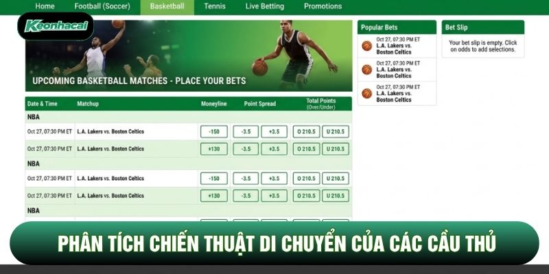 Phân tích chiến thuật di chuyển của các cầu thủ